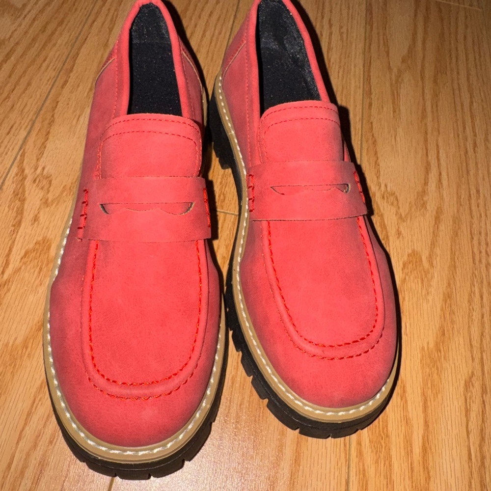 Vibrant Red Loafers